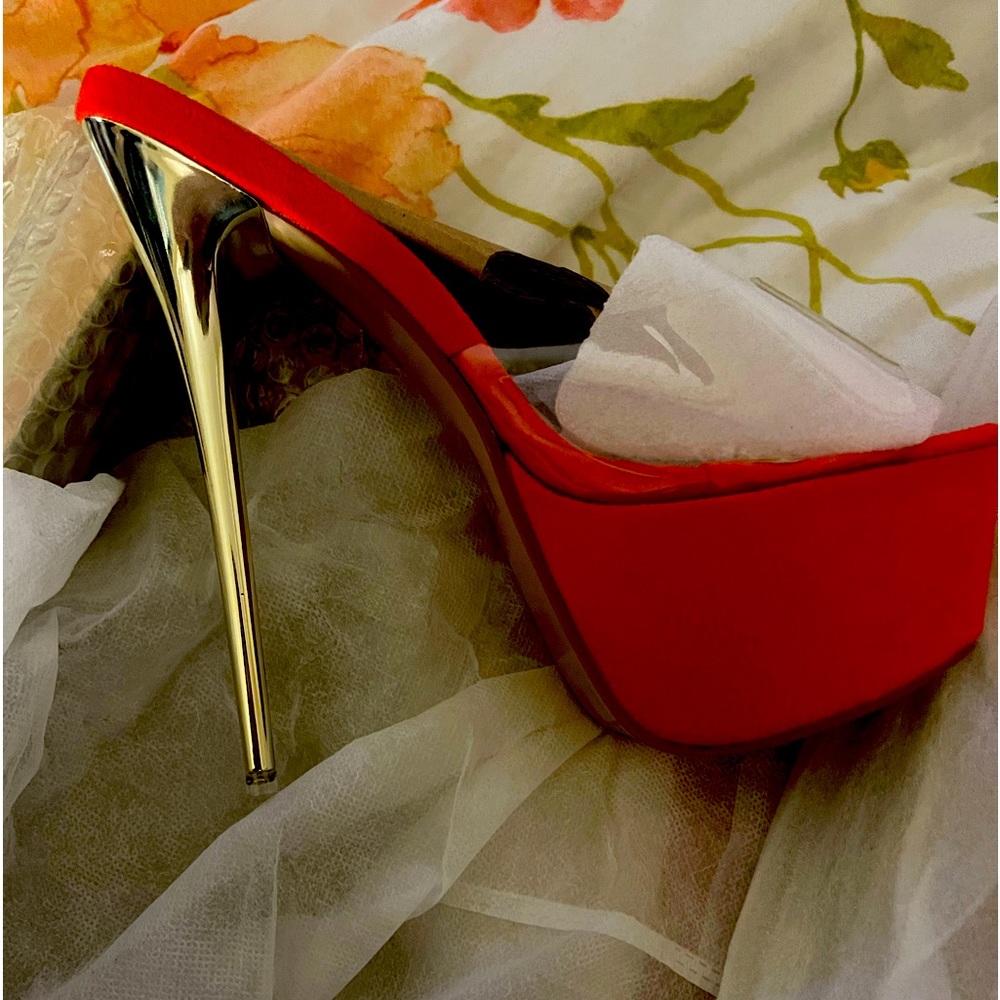 Gold Stilettos Platform